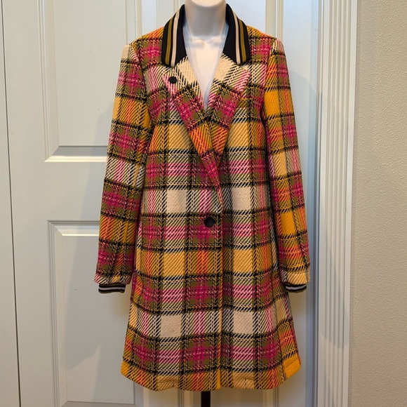 Scotch & Soda Plaid Checked Coat - Picture 1 of 8